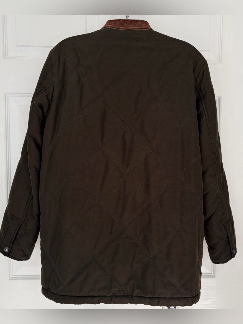 Vintage Lauren Ralph Lauren Barn Jacket Quilted Field Coat Olive Green Small - Picture 9 of 16